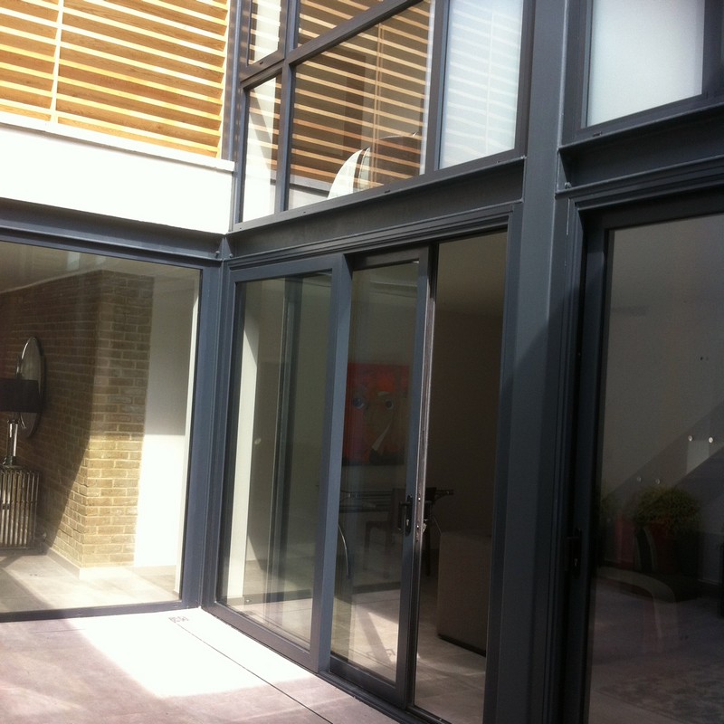 Anthracite aluminium sliding patio doors fitted in Brent Cross